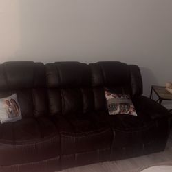 Ashley Brown/black Couch 