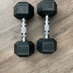 15 LB DUMBBELL HAND WEIGHTS 