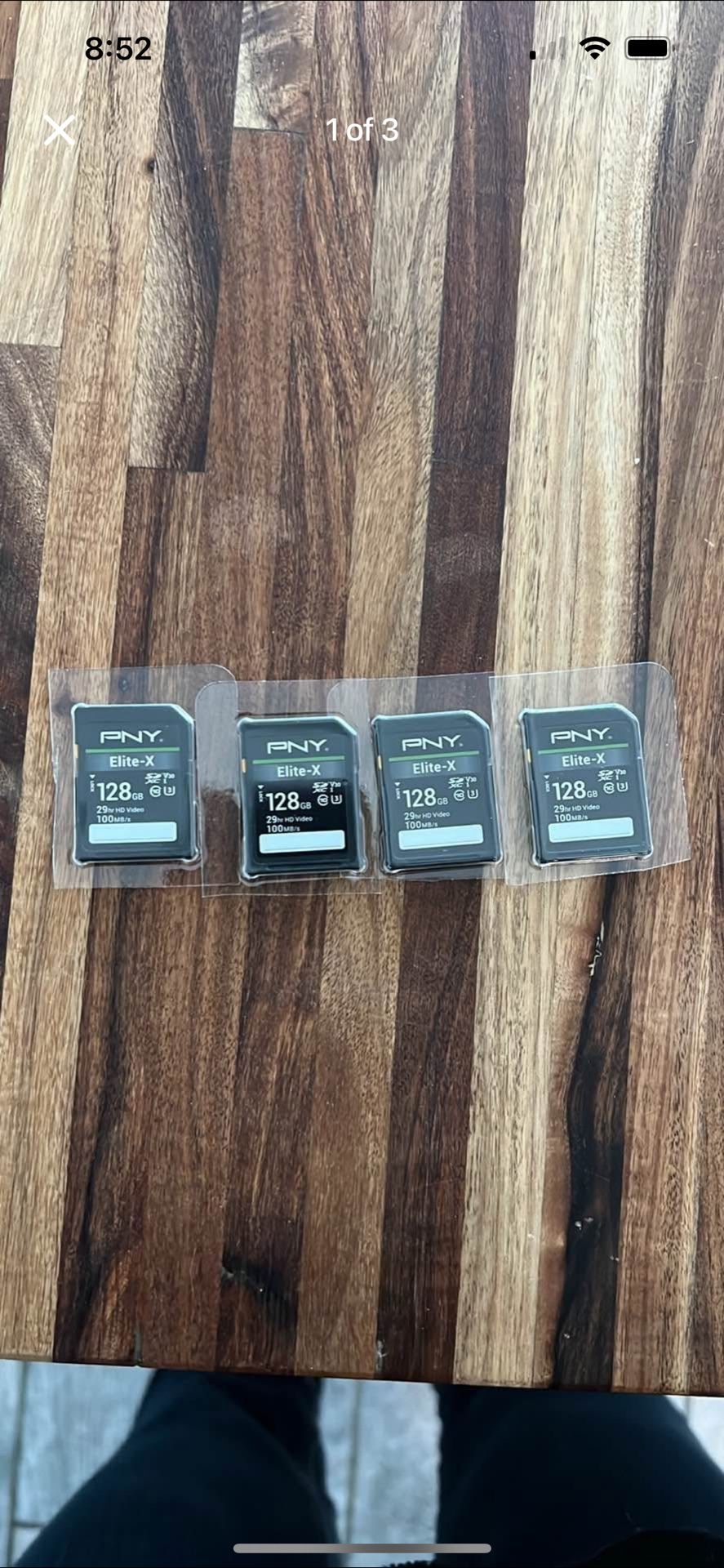 4 Pack 128GB Of SD Cards 