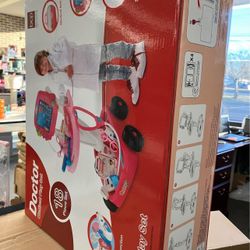 Doctor Cart Kit Complete Medical- Tools with Stethoscope Syringe and X-ray Pretend for Play Toys for Kids, New in Box 