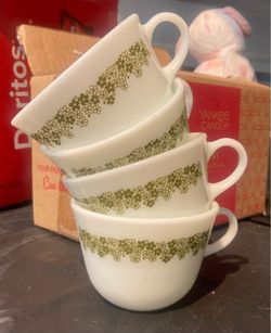 4 Pyrex milk glass