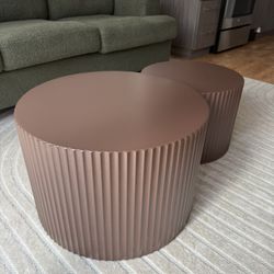 Brown 2 Piece Round Coffee Table 