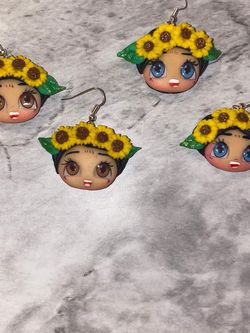 Sunflower Frida Earrings | Aretes De Frida De Girasol