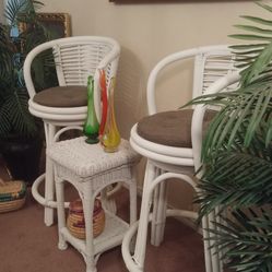Rattan Stools And Table