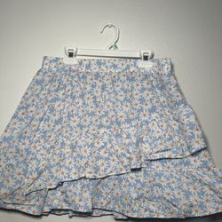 Light Blue Daises Skirt - 16/18 Y