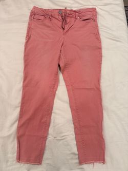 Seven7 Pink Skinny Jeans with Raw Hem size 16