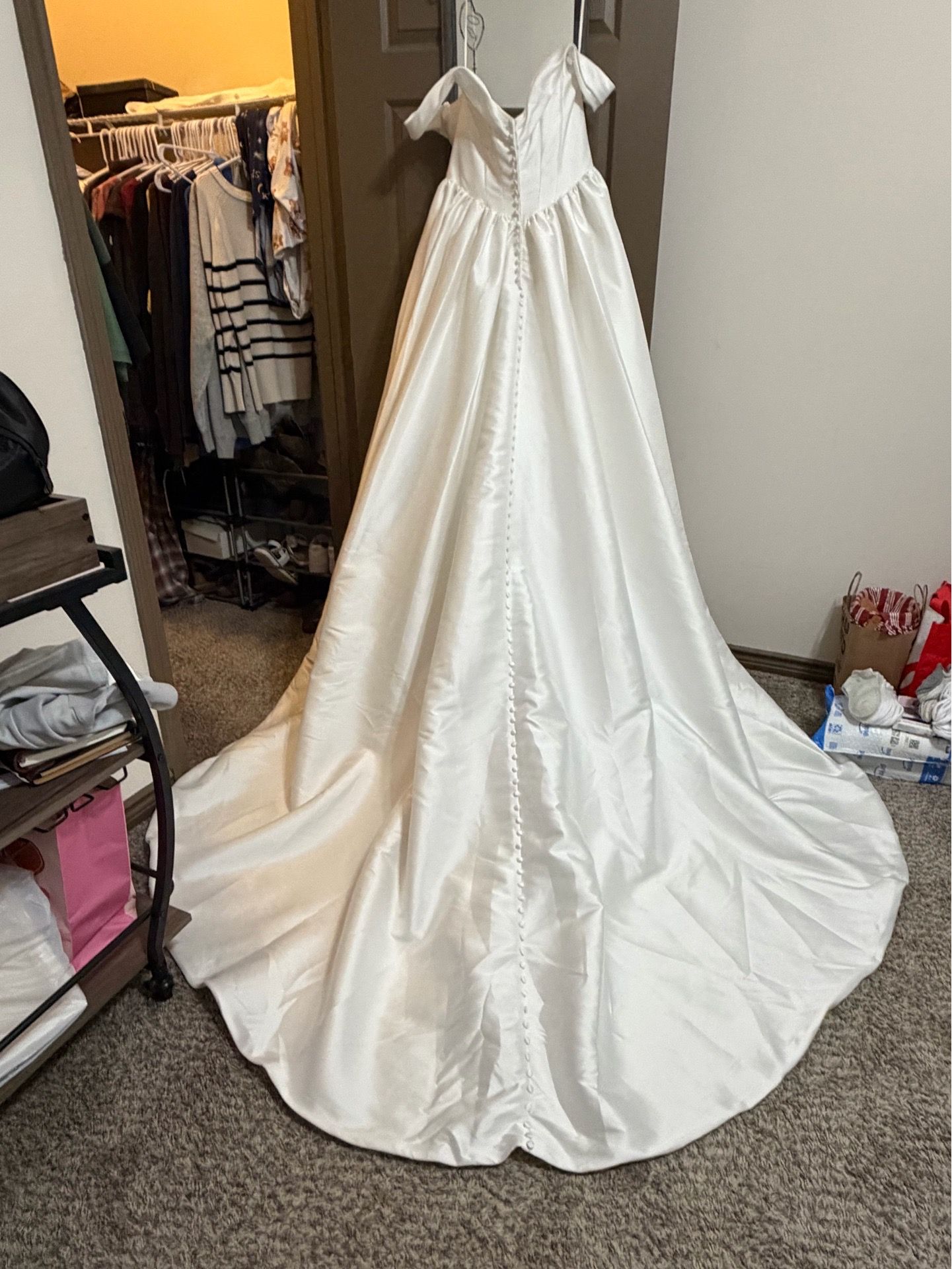 Eddy K Wedding Dress Off Shoulder Satin