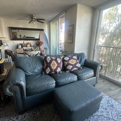 Fold Out Couch & Ottoman 