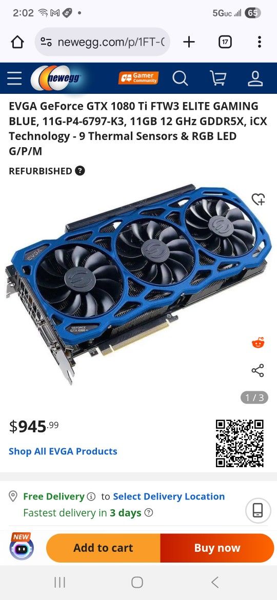 Jetex Gpu Blue 1080 Ti 11gb Edition Elite Blue Trade For Other Gpu for Sale in Houston ...
