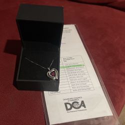 Sterling Silver Garnet Heart Necklace By Kay Jewelry 