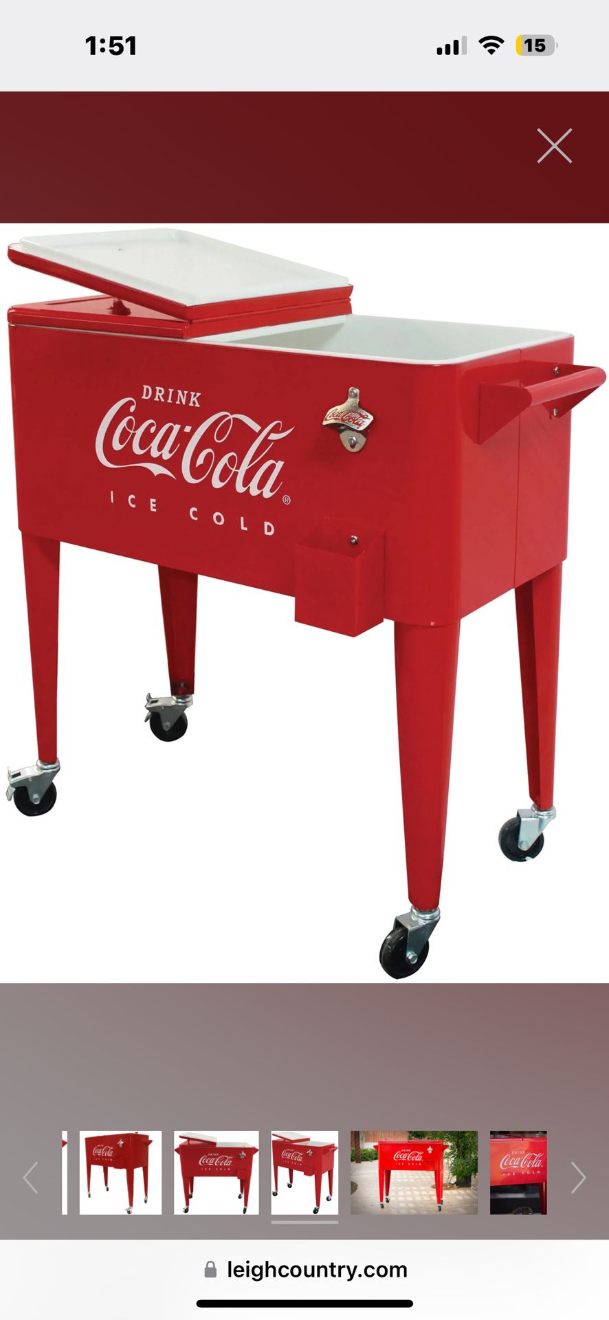 80 Qt Retro Coca-Cola Cooler 