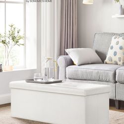 43 Inches Folding Storage Ottoman Bench