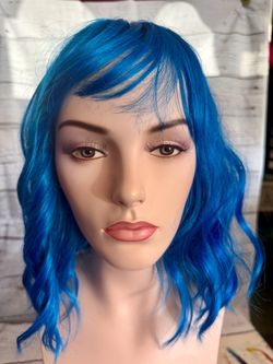 Mid Length Blue Costume Wig (New)