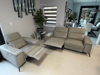 Modern European Leather couch and chair