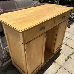 Rolling Kitchen Island Workstation Solid Pine