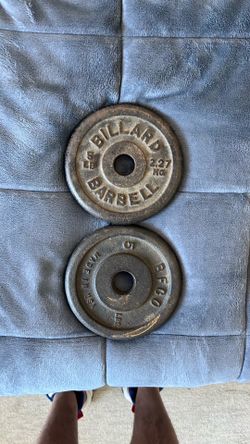 Vintage 5 lb Billard Barbells