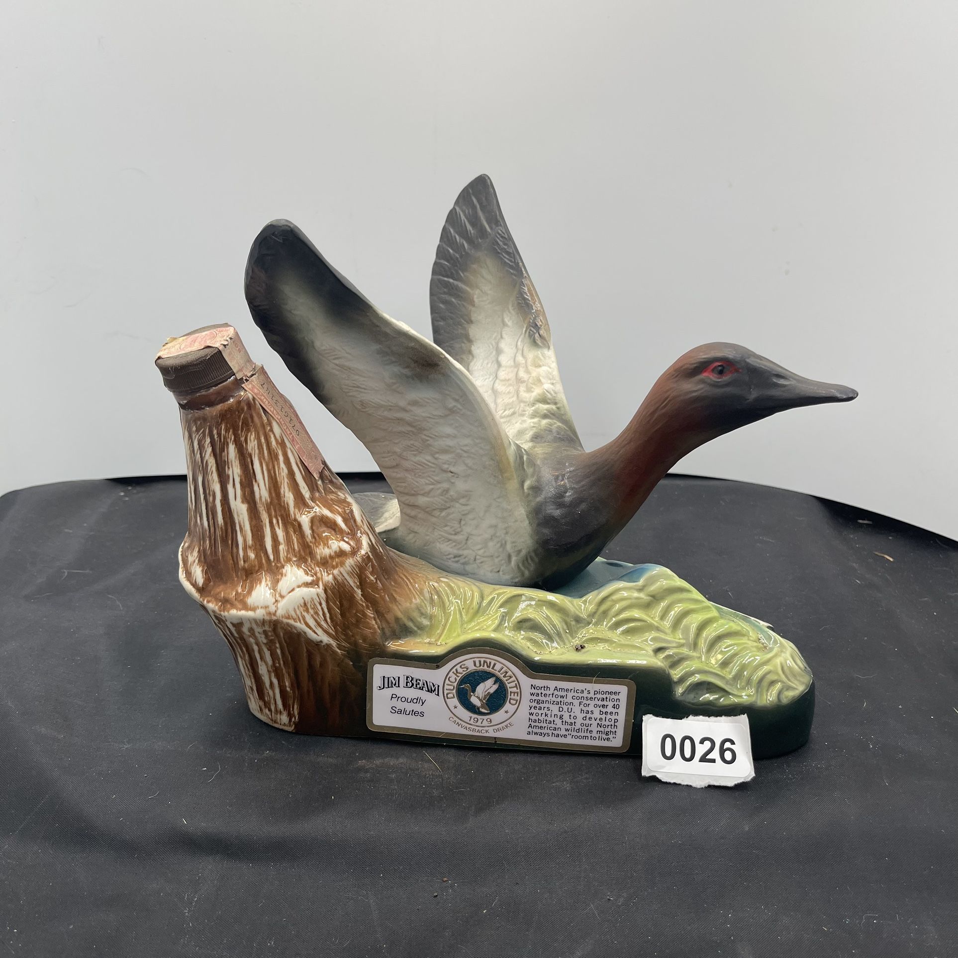 Vintage Ducks Unlimited Empty Jim Beam Decanter Bottle
