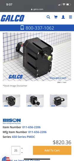 Bison Gear & Engineering DC Gearmotors, 650 Series