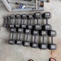 470lbs Of Hex Dumbells 5-60