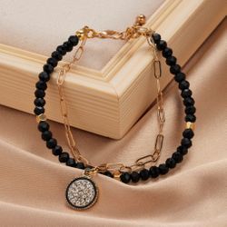 Multilayer Irregular charm Bracelet