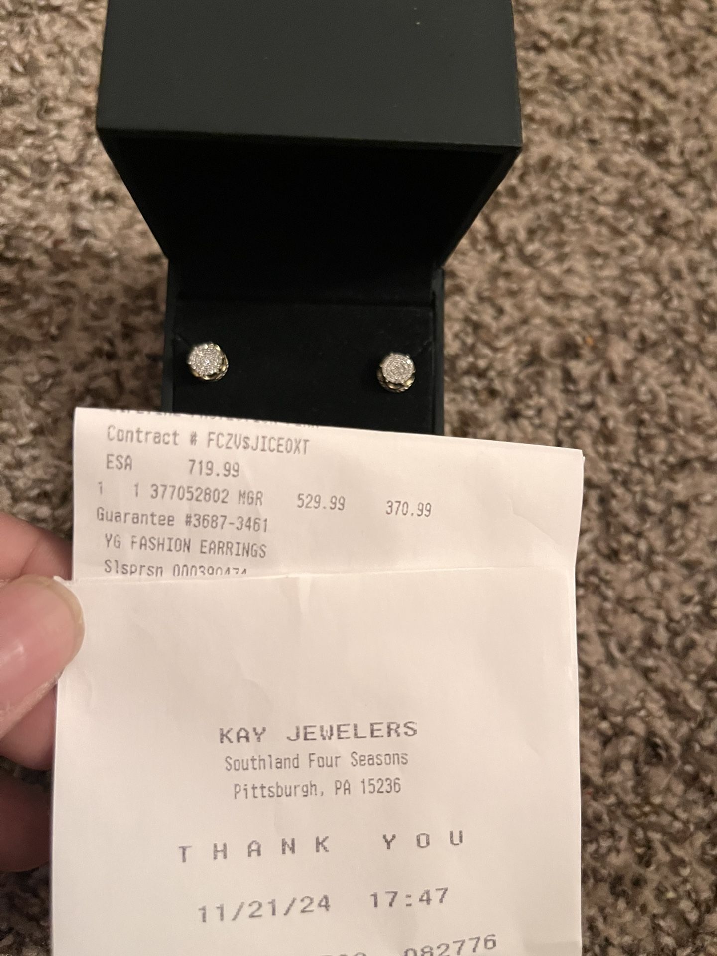 10k Real Diamond Earrings