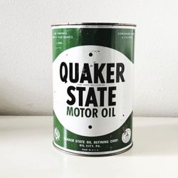 Vintage Quaker State Motor Oil Tin 