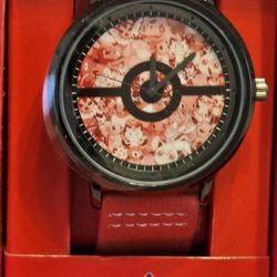 Pokemon Watch Characters in Center Faux Leather Band UNISEX