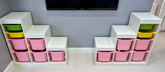 Set of 2 IKEA Trofast Toy Storage Units with Bins - Must go!