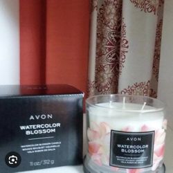Avon Watercolor Blossom Candle