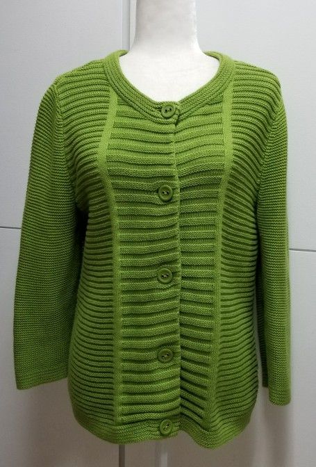 Jones New York Green Cardigan Sweater Sz L