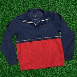 Vintage Abercrombie & Fitch 1/2 Zip Windbreaker Jacket Pullover Mens Small Nylon