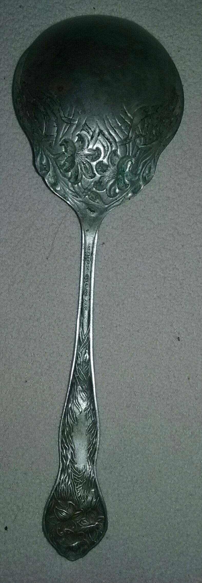 RARE STRATFORD SILVER COMPANY AXI 1909 LILYTA PATTERN 9" CASSEROLE SERVING SPOON Silver Spoon 1909