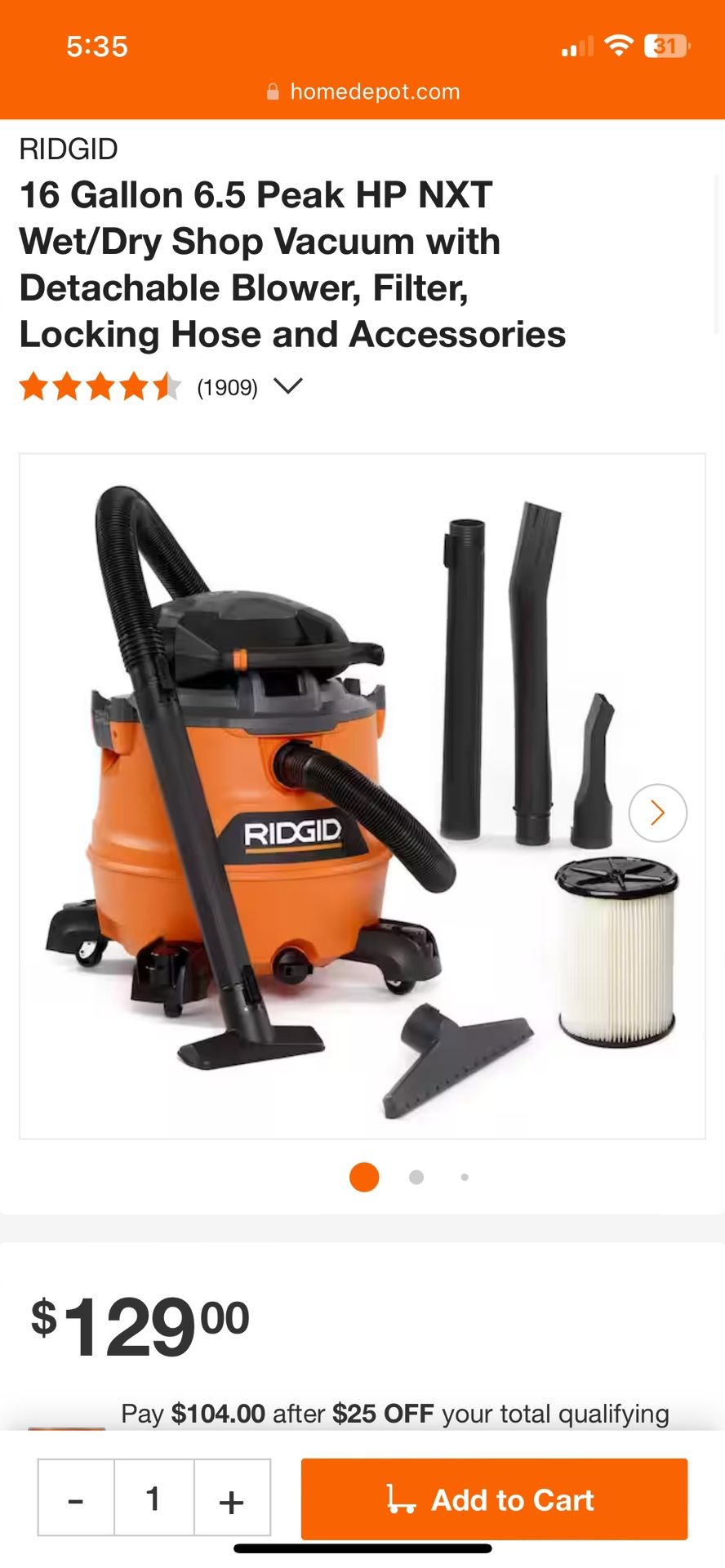 Ridgid Shop Vac