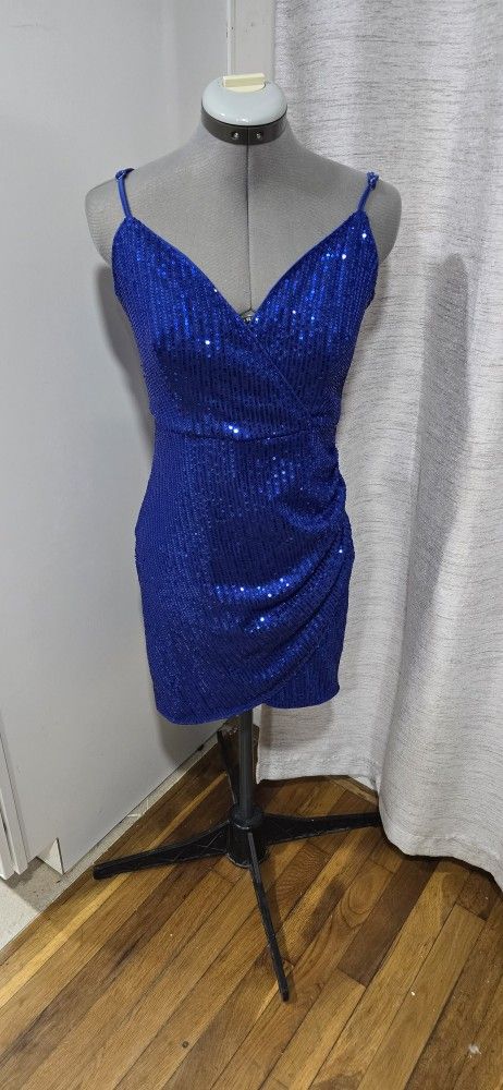 D&m Short Blue Dress, Size M