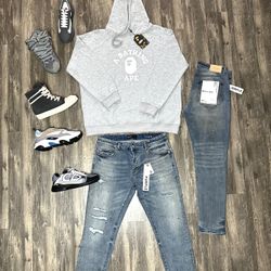 Lanvin Or Prada With Bape Hoodie And Purple Label Jeans Brand New With Box