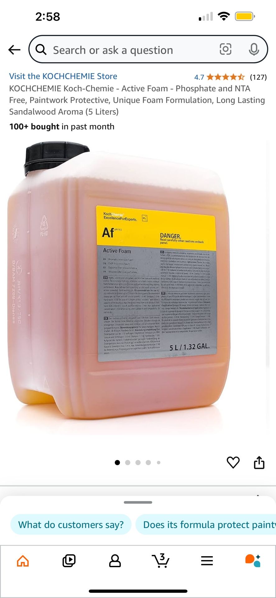 KOCHCHEMIE Koch-Chemie - Active Foam - Phosphate and NTA Free, Paintwork Protective, Unique Foam Formulation, Long Lasting Sandalwood Aroma (5 Liters)