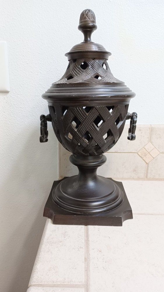 Vintage Incense Burner - Metal Pedestal Urn.