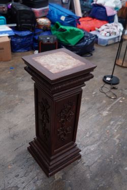 Carved Wooden Pedestal / Decorative Stand