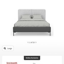 Crestview Grey Wood Queen Upholstered Faux Leather Platform Bed