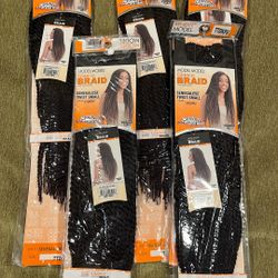 5 New packages of Black -Purple (TRDKPU) Crochet Senegalese Twists