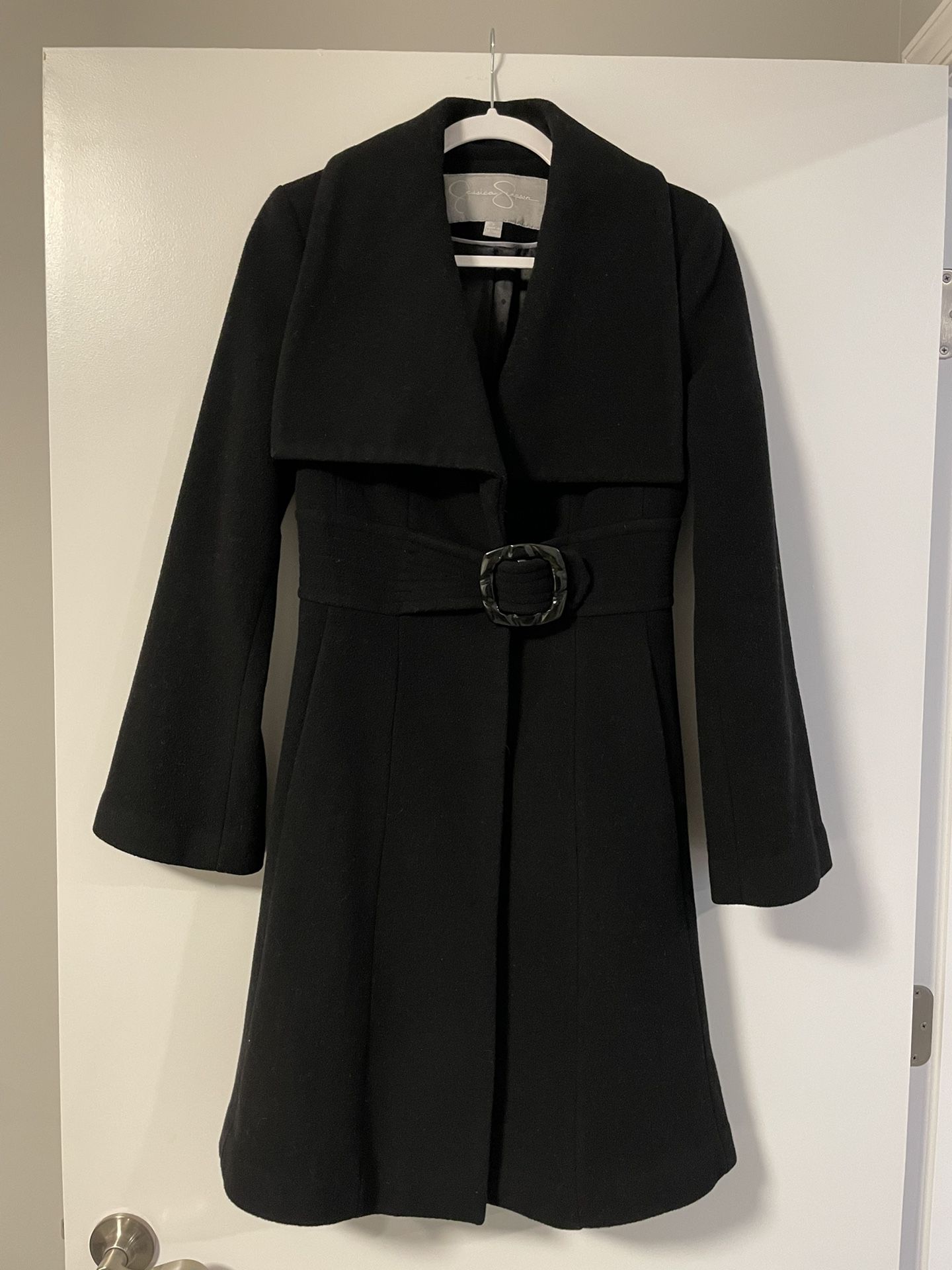 Women's Jessica Simpson Wool Pea Coat (Black)