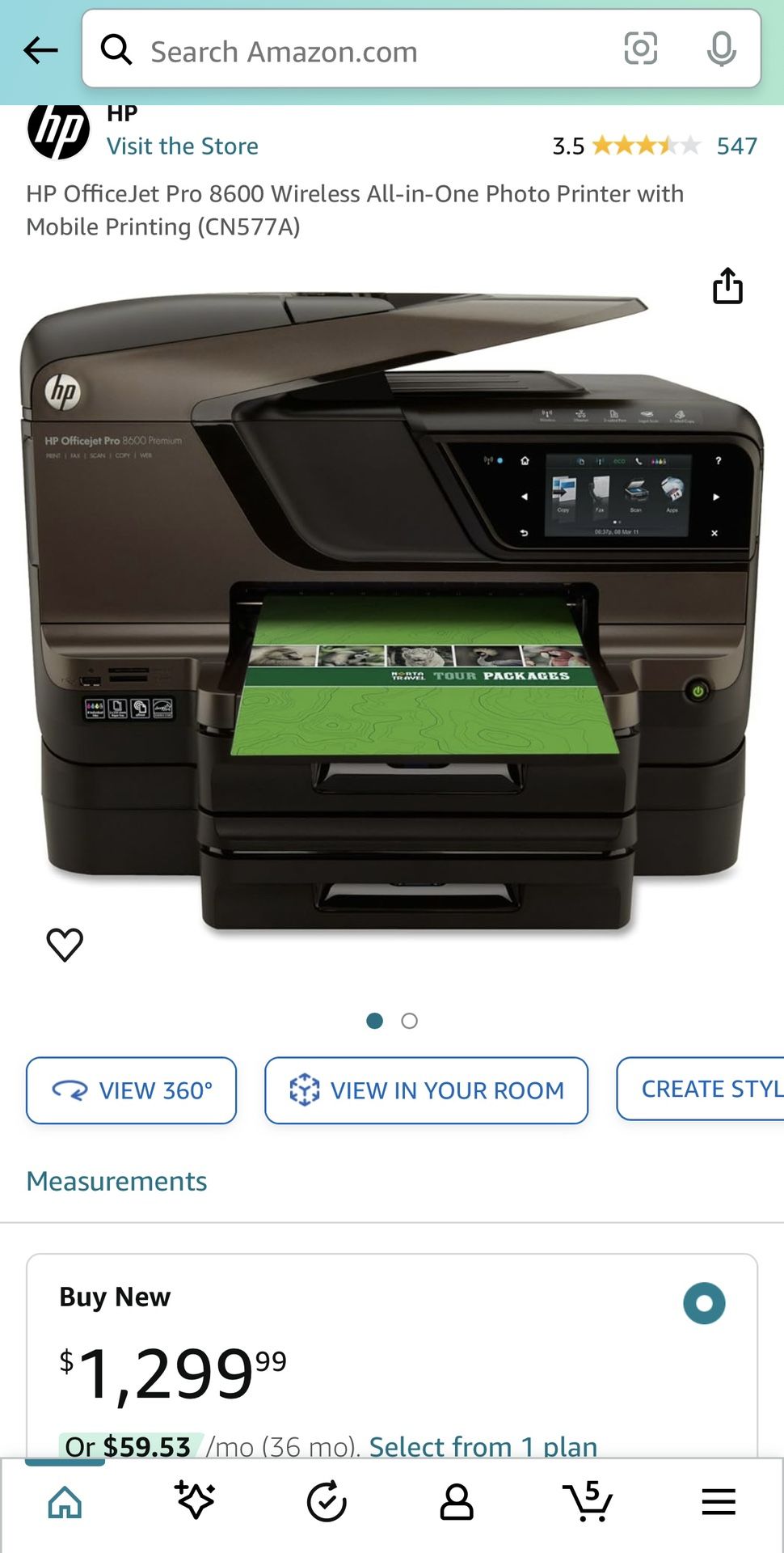 HP OfficeJet Pro 8600 Wireless All-in-One Photo Printer with Mobile Printing (CN577A)