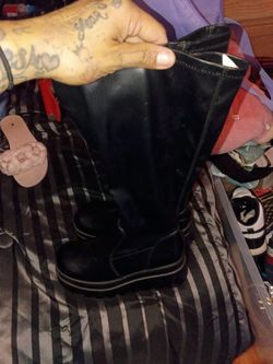 Goth boot knee highs.