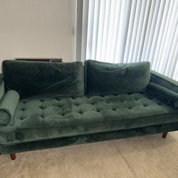 Green Velvet Couch 