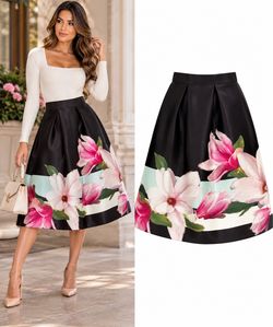 Ted Baker Carolee Magnolia Floral Designer Skirt Size 0