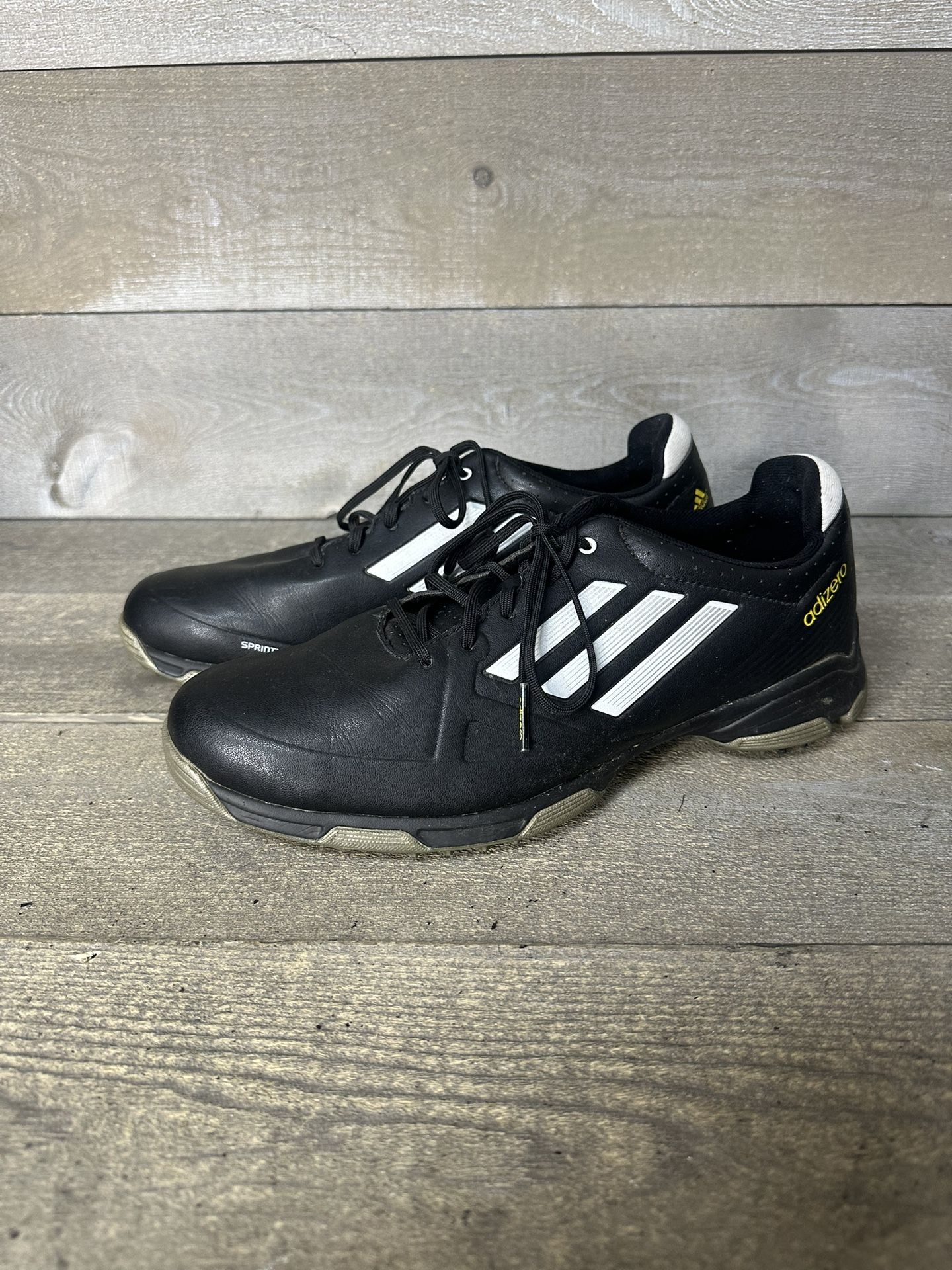 Adidas Adizero 6 Spike Golf Shoes Black White Mens 9.5 EVG791003