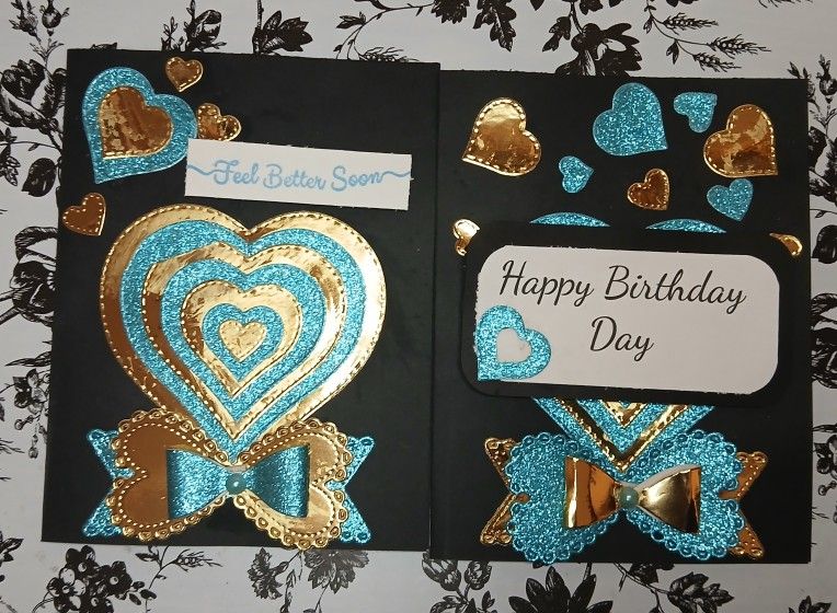 Handmade Beautiful Multi-heart And Bowl A2 Size Card