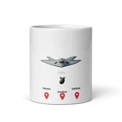 B-2 Stealth Bomber Strike Glossy Coffee Mug - Unique Military Art Design