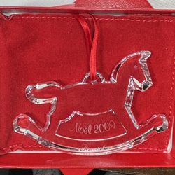 Baccarat Crystal Noël 2009 Rocking Horse Ornament – Original Box – France