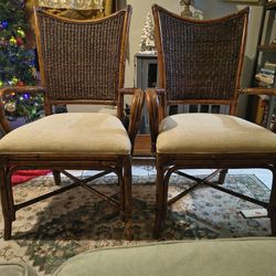 Set of Two Tommy Bahama Island Estate Mangrove Dining Armchairs 